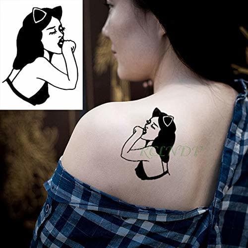 Home tzxdbh Etiqueta engomada del Tatuaje Temporal Impermeable Chica Tatto Tatoo Tatuage Cuello