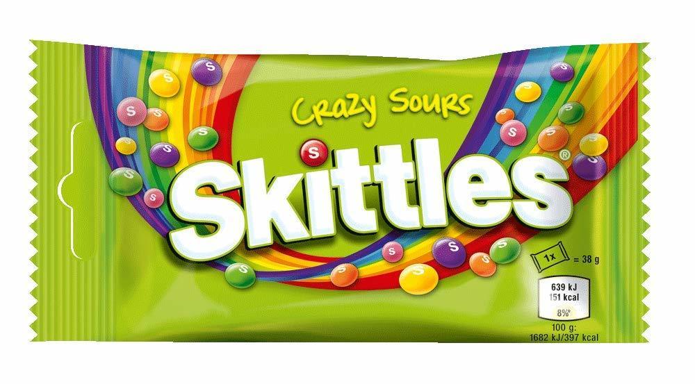 Producto Skittles Crazy Sours Aspro-Afrutado dulces Pack de 14 x38g Bags