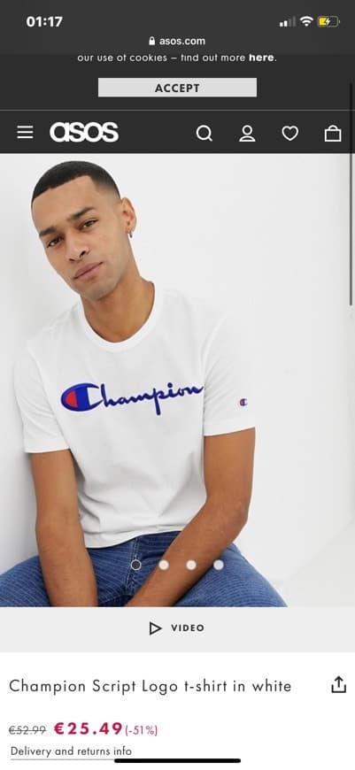 Product Champion Script Logo t-shirt in white