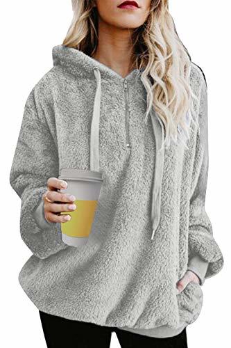 Moda Tuopuda Mujer Sudadera con Capucha Suelta Tallas Grandes Invierno Manga Larga Pullover