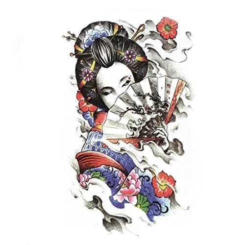 Beauty Papel Decoração Padrão DealMux Geisha Art corpo removível adesivo Decal tatuagem temporária