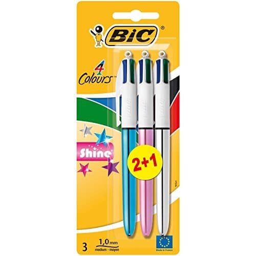 Product BIC 4 colores Shine Bolígrafo Retráctil punta media