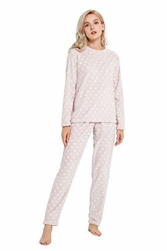 Product PimpamTex – Pijama Coralina de Mujer Otoño-Invierno de Manga Larga Polar Calentito