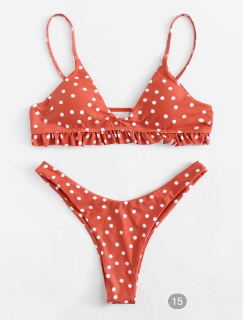 Moda Polka Dot Frill High Leg Bikini Swimsuit | SHEIN USA