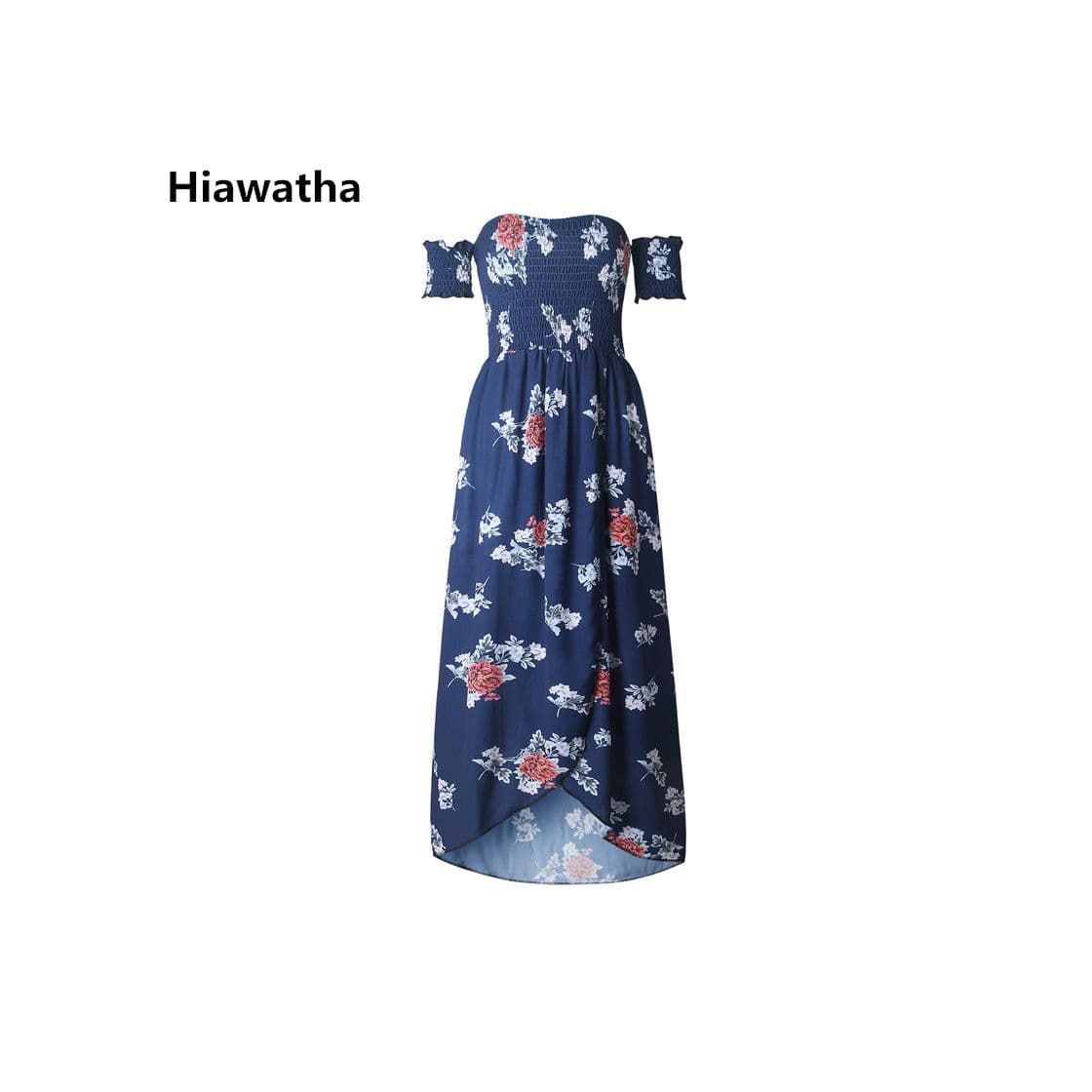 Product Vestido Mujer Bohemio Largo Verano Playa Fiesta Floral Manga Corta Cuello en V Talla Split Wrap Maxi Vestidos 5 XL