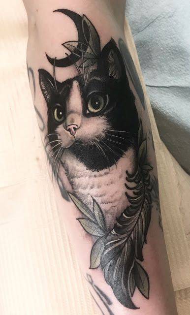 Fashion Tatuagem feminina de Gato