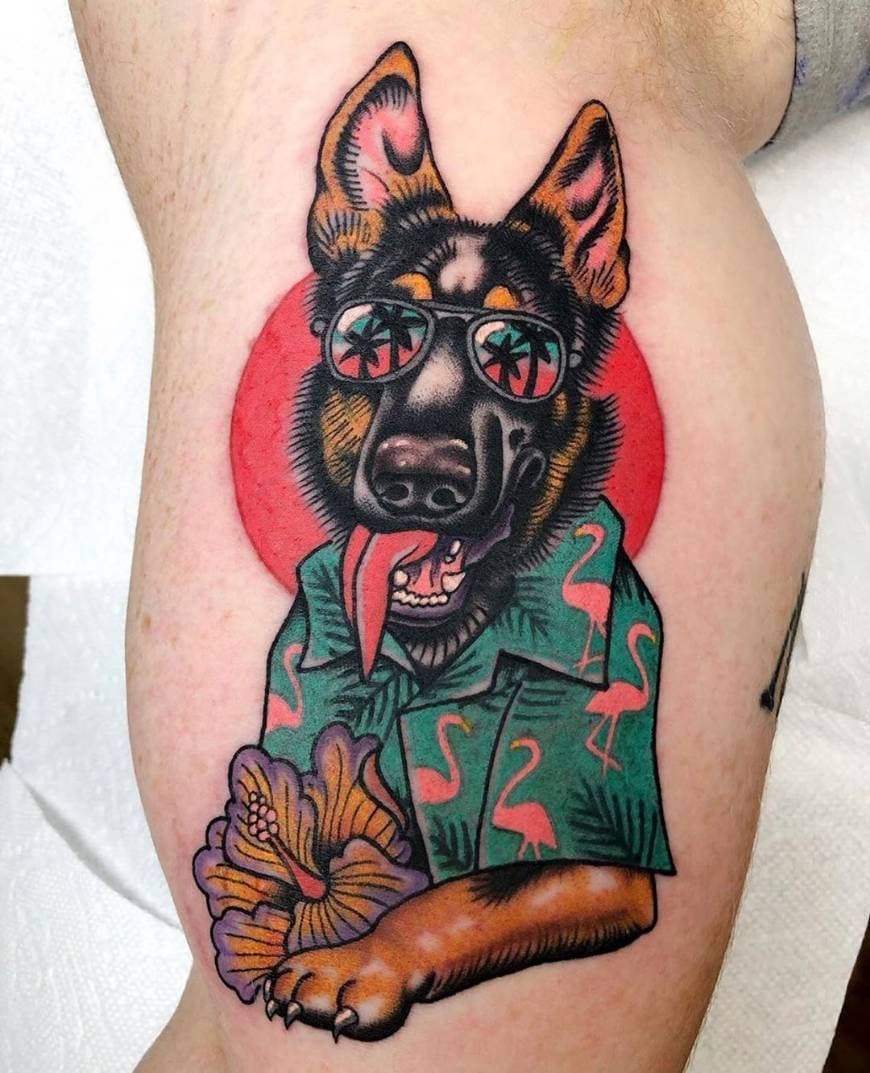 Fashion Dog Tattoo