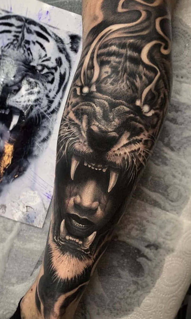 Moda Tatuagens Tigre