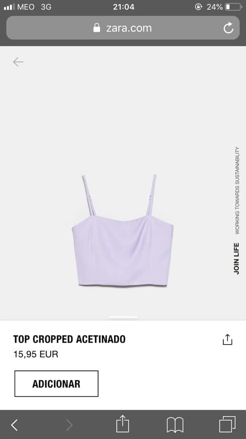 Moda Top acetinado