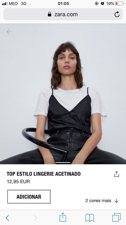 Moda Top acetinado 