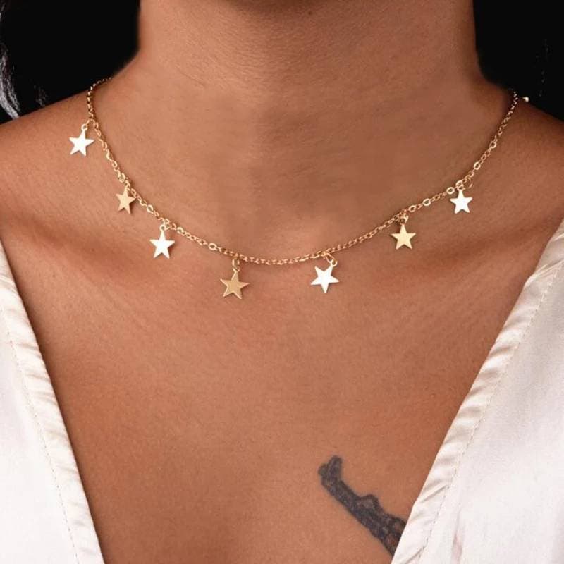 Moda Colar com estrelas apenas 0.90€