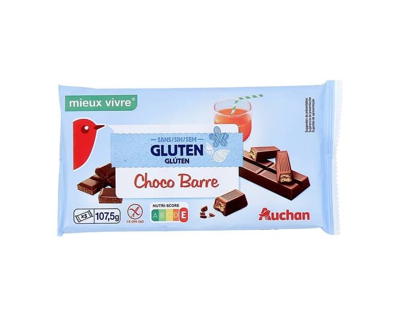 Producto Barras de chocolate com bolacha sem glúten 