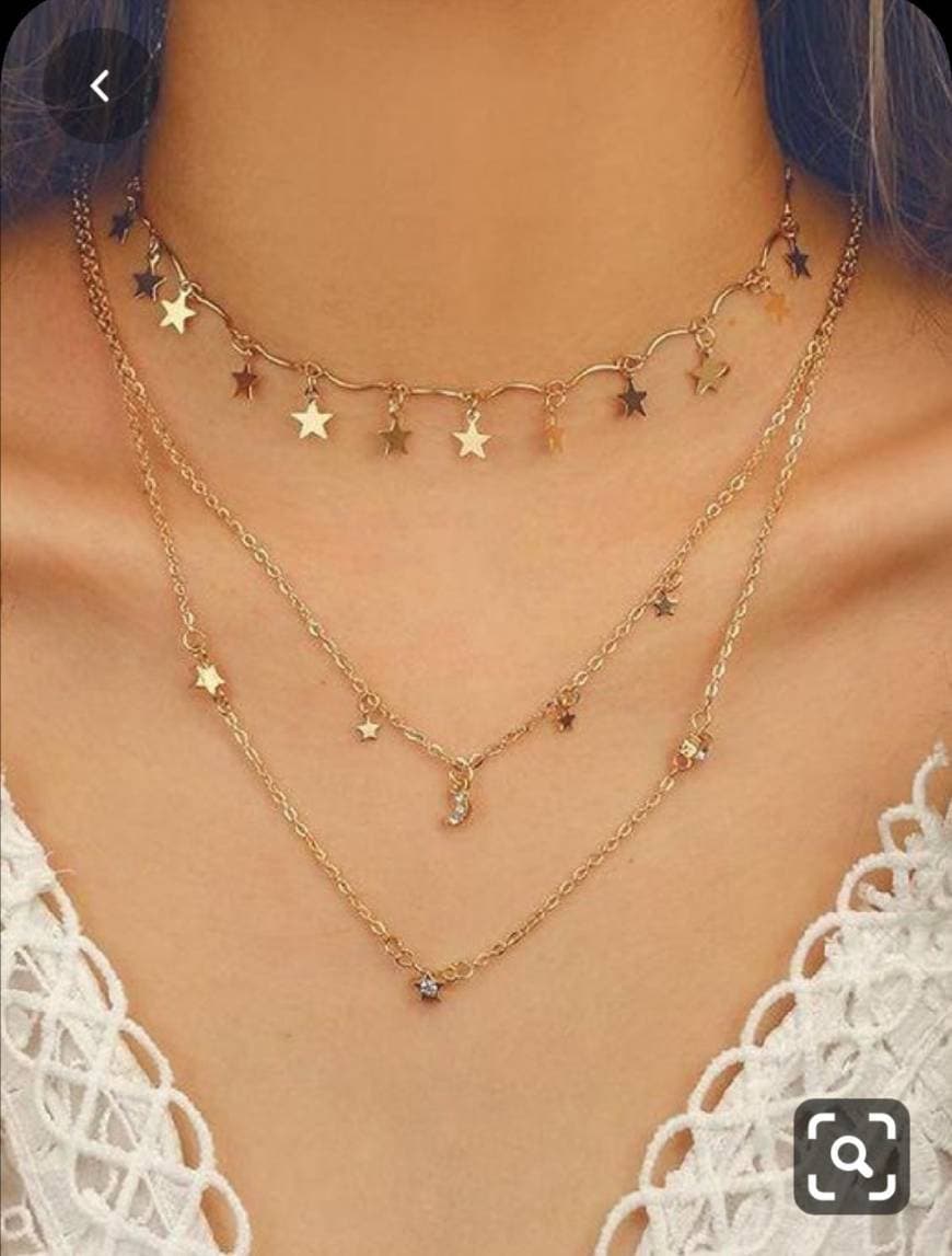 Moda Colar dourado com estrelas