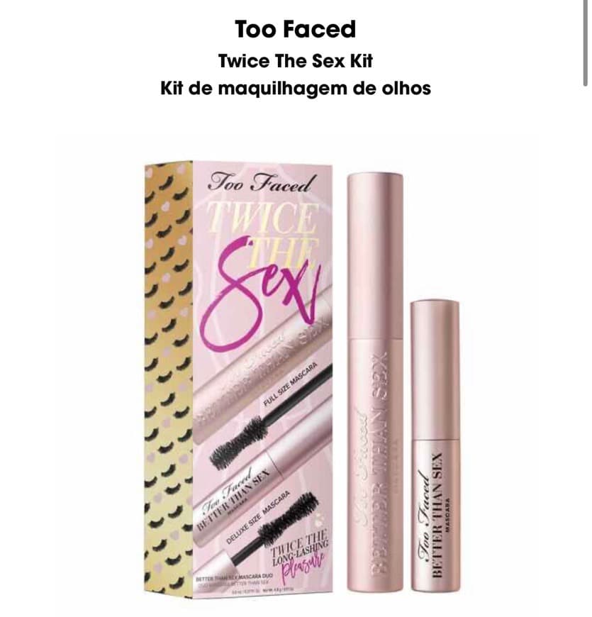 Moda Too Faced - Twice the sex kit