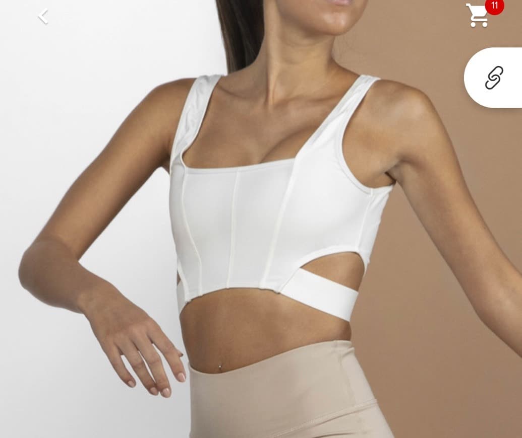 Moda Prozis - Crop top X-Sense - Duhat Cream