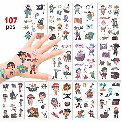 Product Konsait 100+ Pcs Pirata Tatuaje Niños