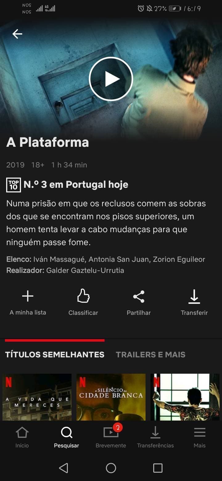 Película A Plataforma 