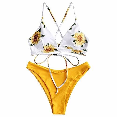 Producto ZAFUL Conjunto de Bikini con Relleno Push Up Triangular Busto Ajustable con