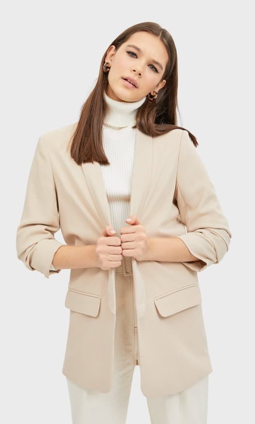 Product Blazer bege Stradivarius