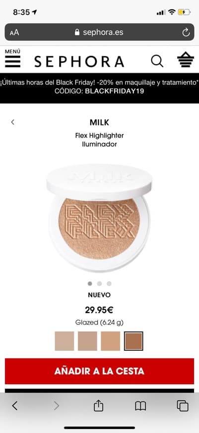 Producto Milk iluminador