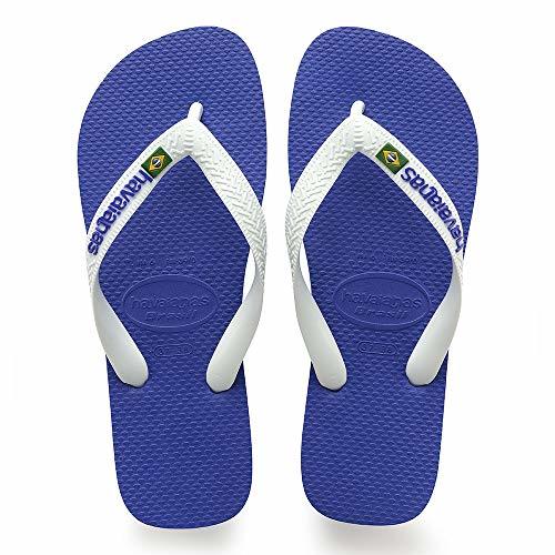 Fashion Havaianas Brasil Logo, Chanclas Unisex adulto, Azul