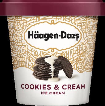 Product Häagen-Dazs Cookies and  Cream Ice Cream