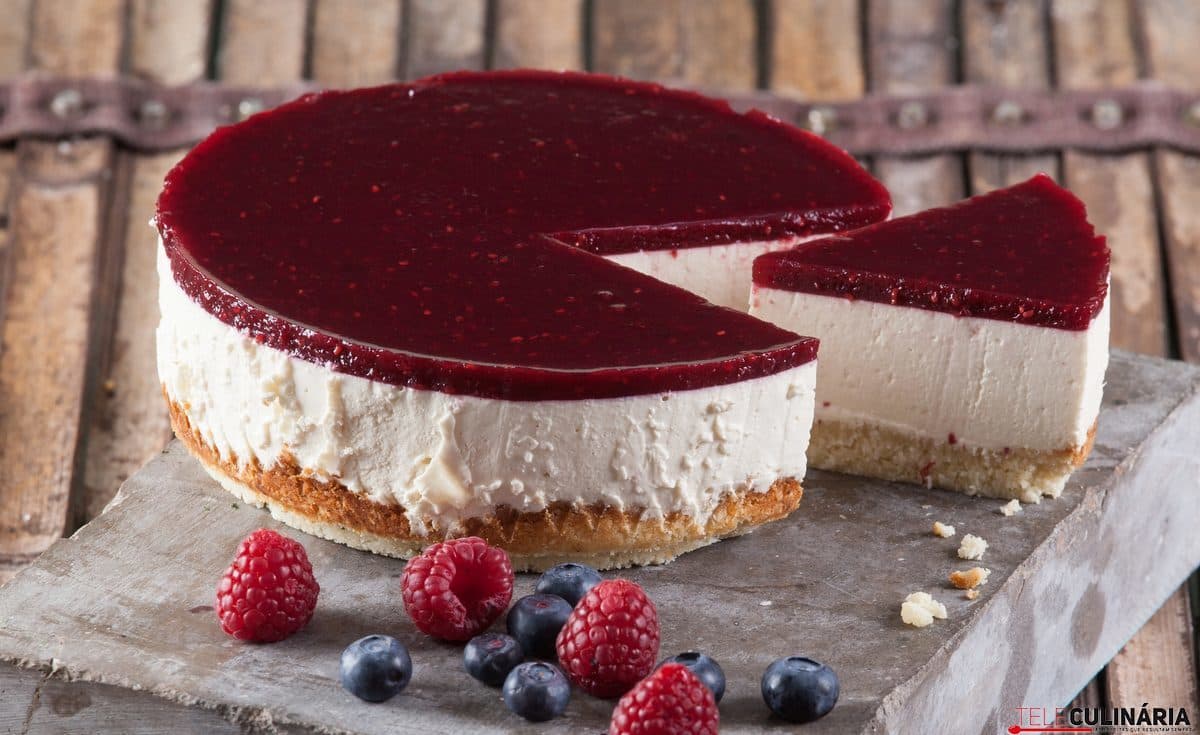 Fashion Cheesecake de frutos vermelhos.