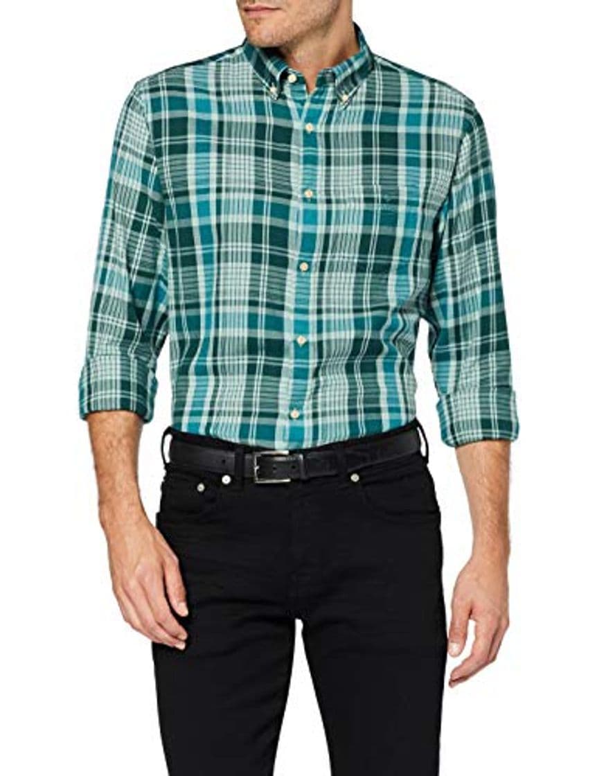 Producto GANT D2. Windblown Flannel Plaid Reg BD Camisa, Azul