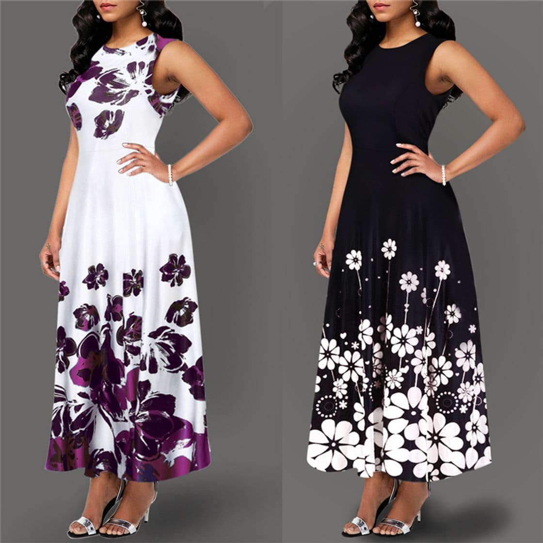 Product Vestido Mujer Bohemio Largo Verano Playa Fiesta Floral Manga Corta Cuello en V Talla Split Wrap Maxi Vestidos 5 XL