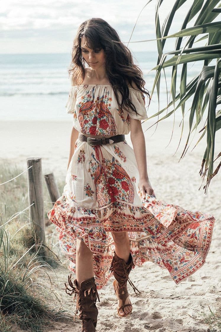 Moda  Vestido boho ciganinha