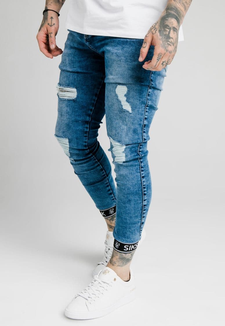 Fashion SIKSILK RAW CUFF CROPPED - Jeans Skinny - blue - ZALANDO.CH