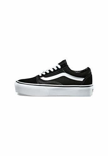 Moda Vans Old Skool Platform, Zapatillas para Mujer, Negro