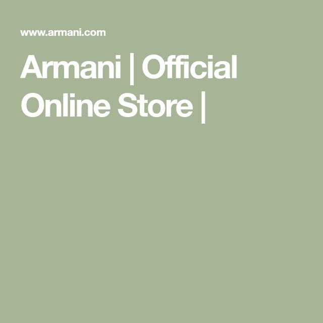 Fashion Armani | Official Online Store | United States