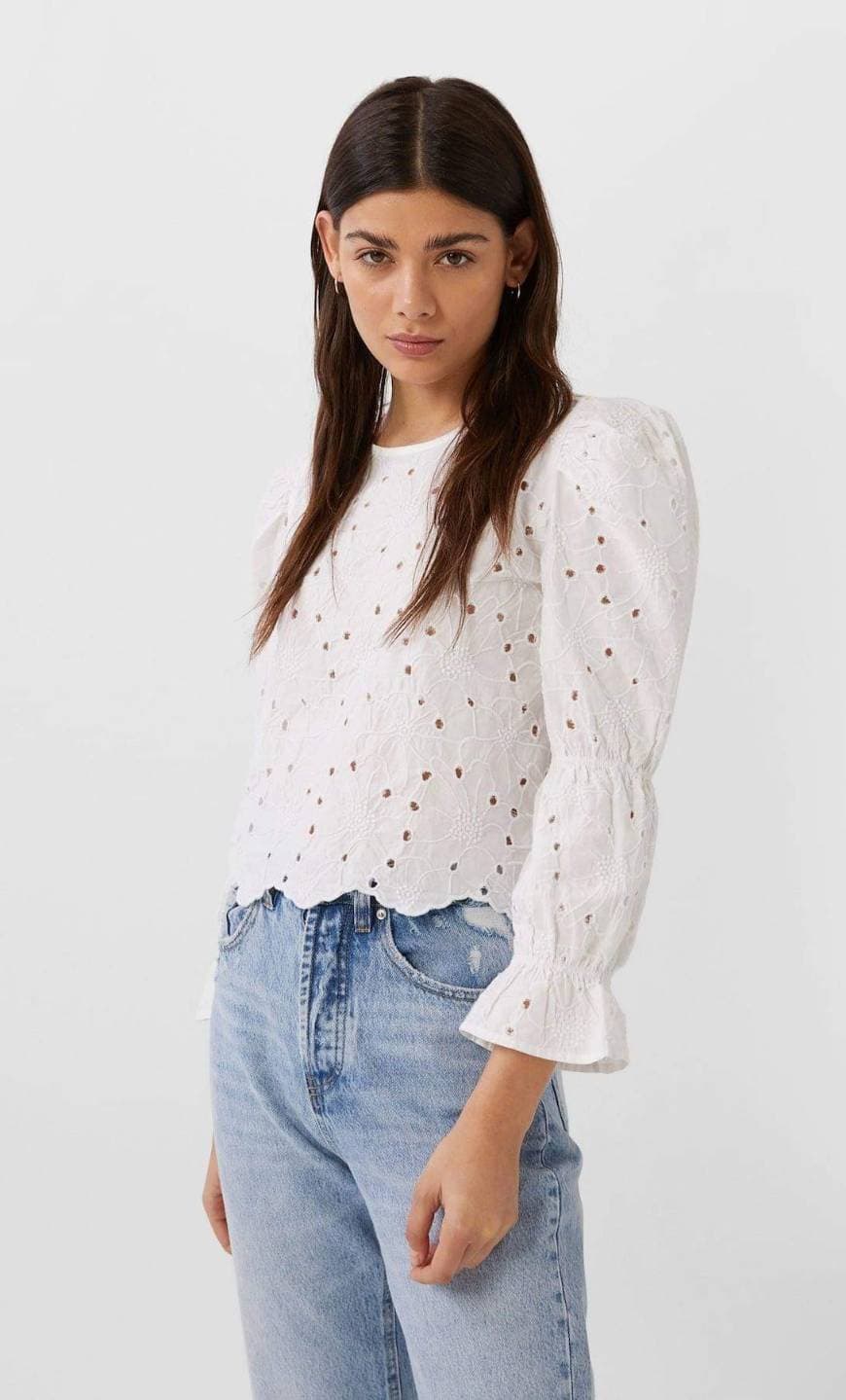 Fashion Blusa bordada  stradivarius