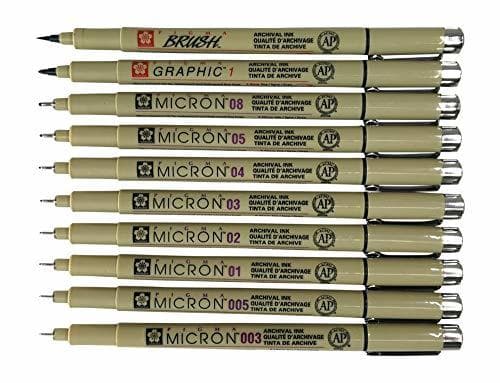 Product Sakura - Lot de 8 stylos Micron Pigma à encre pigmentées Asst