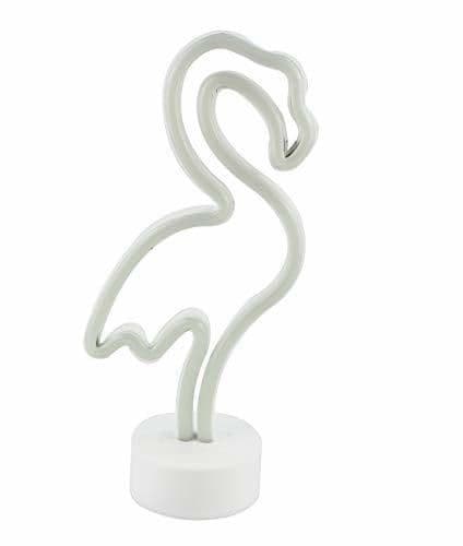 Home Neon Pink Flamingo Night Lights Signs with Pedestal Room Decor, Battery Operation