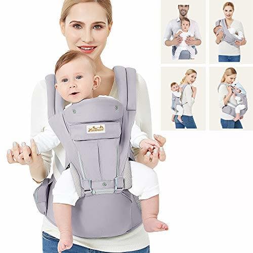 Producto Viedouce Portabebe Ergonómico con Asiento/Puro algodón Ligero y Transpirable/Multiposición:Dorsal, Ventral, Ajustable para