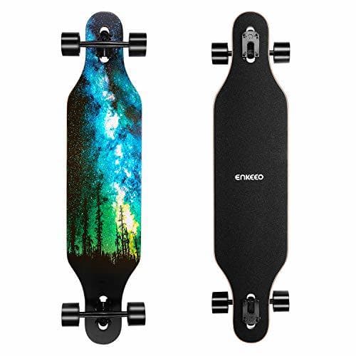 Producto ENKEEO - 23x103.5cm Longboard, Monopatín con Rodamiento de ABEC-11 y 9 Capas