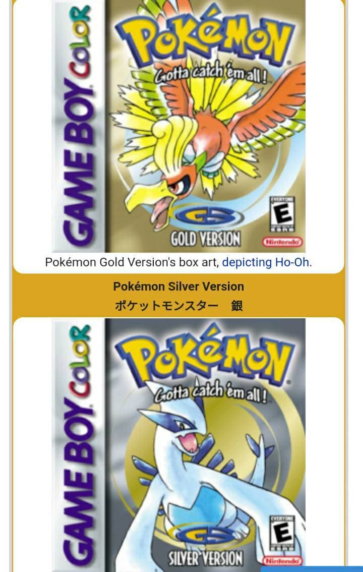 Videogames Pokémon Gold\Silver