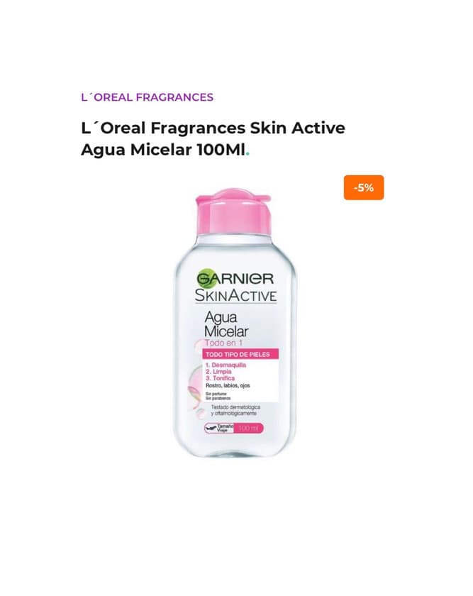 Product Água micelar 