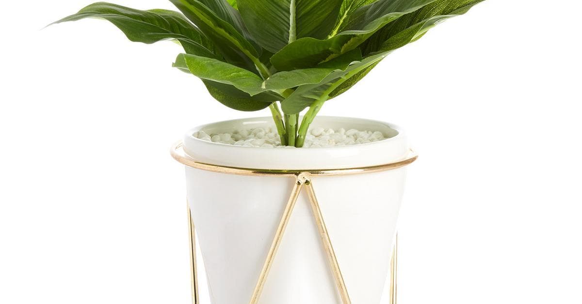 Moda Suporte vaso planta folha artificial branco | Acessórios | All Homeware