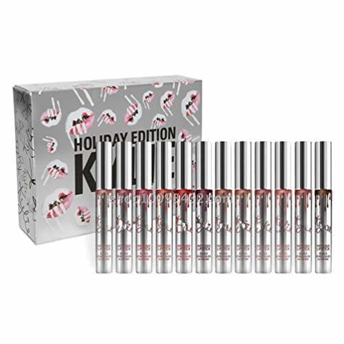 Home Hehilark Kylie Holiday Edition 12 Piezas Kit de Brillo de Labios Mate