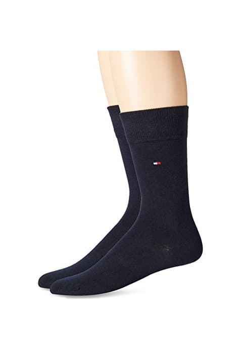 Moda Tommy Hilfiger Classic, Calcetines Para Hombre, Pack de 2, Azul