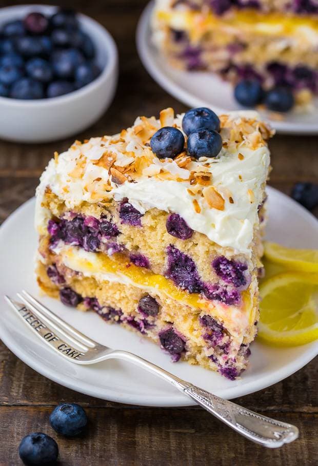 Fashion Lemon coconut blueberry cake