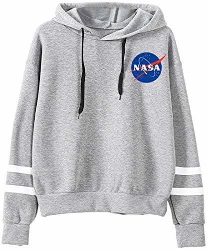 Fashion EMILYLE Mujer NASA Aeronautico Sudadera Deportiva Casual Manga Larga. S