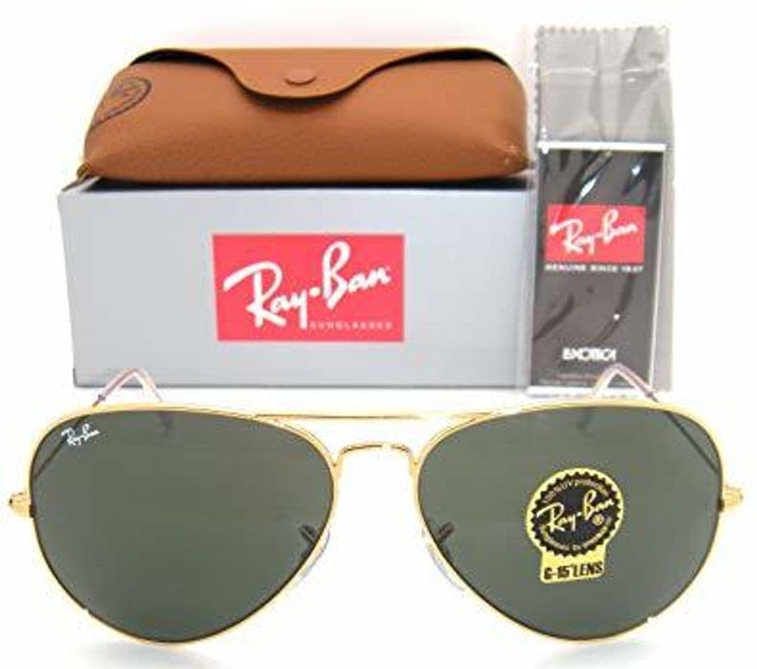 Fashion Rayban - Gafas de sol Aviador Aviator Large Metal, Gold