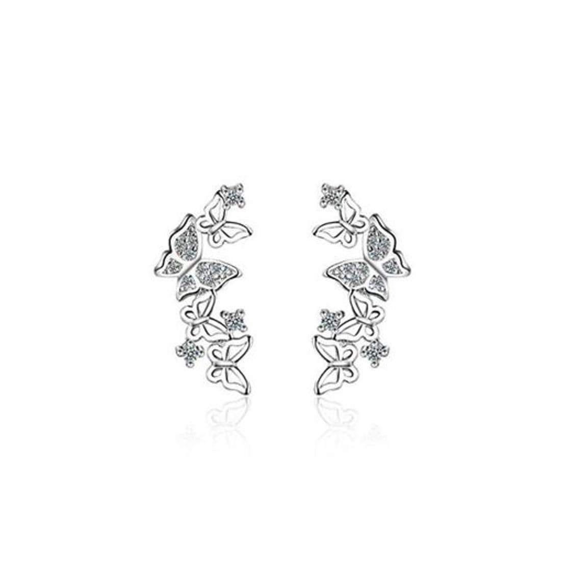 Product WANGJIA Dulce Mariposa Pajarita Aretes De Circón Para Las Mujeres 925 Joyería De Regalo De La Fiesta De Plata Esterlina Pendientes Oorbellen Brincos