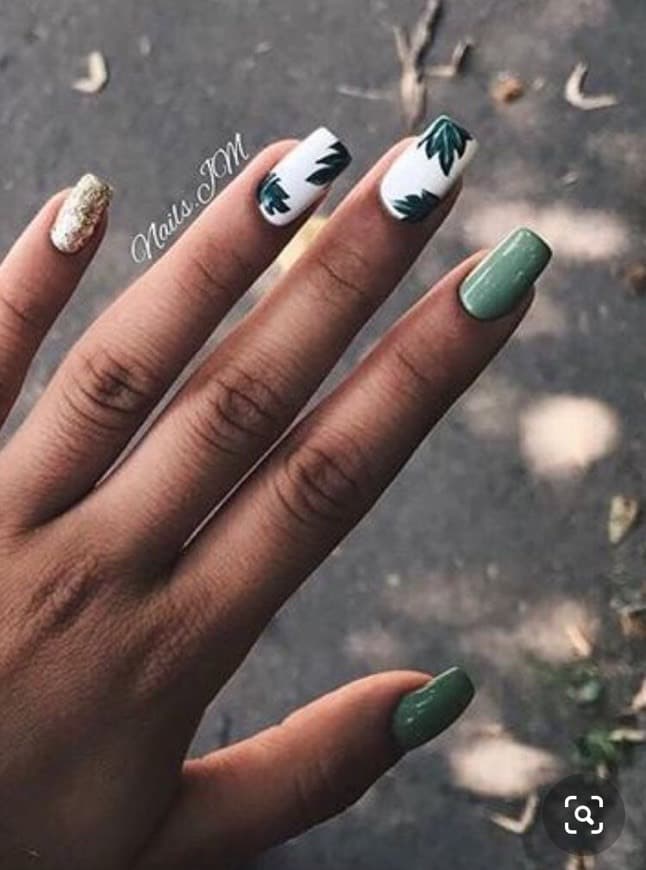 Fashion Unhas verdes tropicais