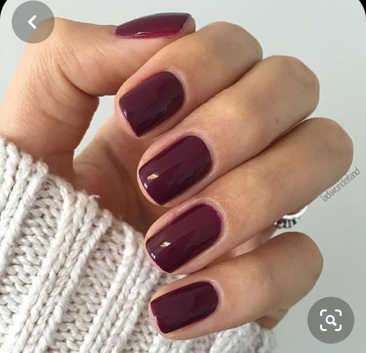 Fashion Unhas Bordeaux curtas