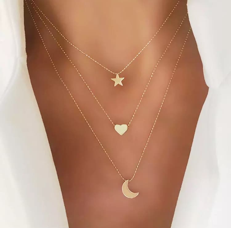 Moda Conjunto colares- coração, estrela e lua ❤️